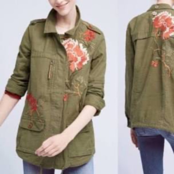 Anthropologie Hei Hei Embroidered Utility Jacket XS - Picture 1 of 6